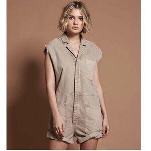 One Teaspoon Safari Bandit Overalls Romper Small NWT